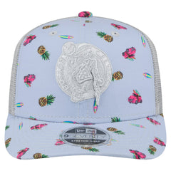 Boston Celtics Adventure Aloha Pattern 9SEVENTY Stretch-Snap Hat Light Blue/Gray | New Era Near Me