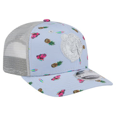 Boston Celtics Adventure Aloha Pattern 9SEVENTY Stretch-Snap Hat Light Blue/Gray | New Era Near Me