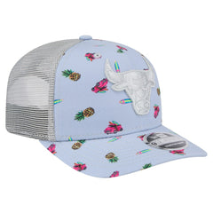 Chicago Bulls Adventure Aloha Pattern 9SEVENTY Stretch-Snap Hat Light Blue/Gray | New Era US