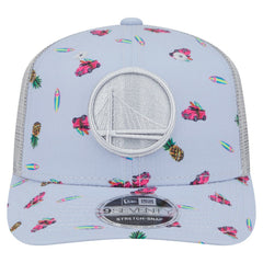 Golden State Warriors Adventure Aloha Pattern 9SEVENTY Stretch-Snap Hat for sale Light Blue/Gray | New Era discount