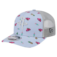 Houston Rockets Adventure Aloha Pattern 9SEVENTY Stretch-Snap Hat for sale Light Blue/Gray | New Era US