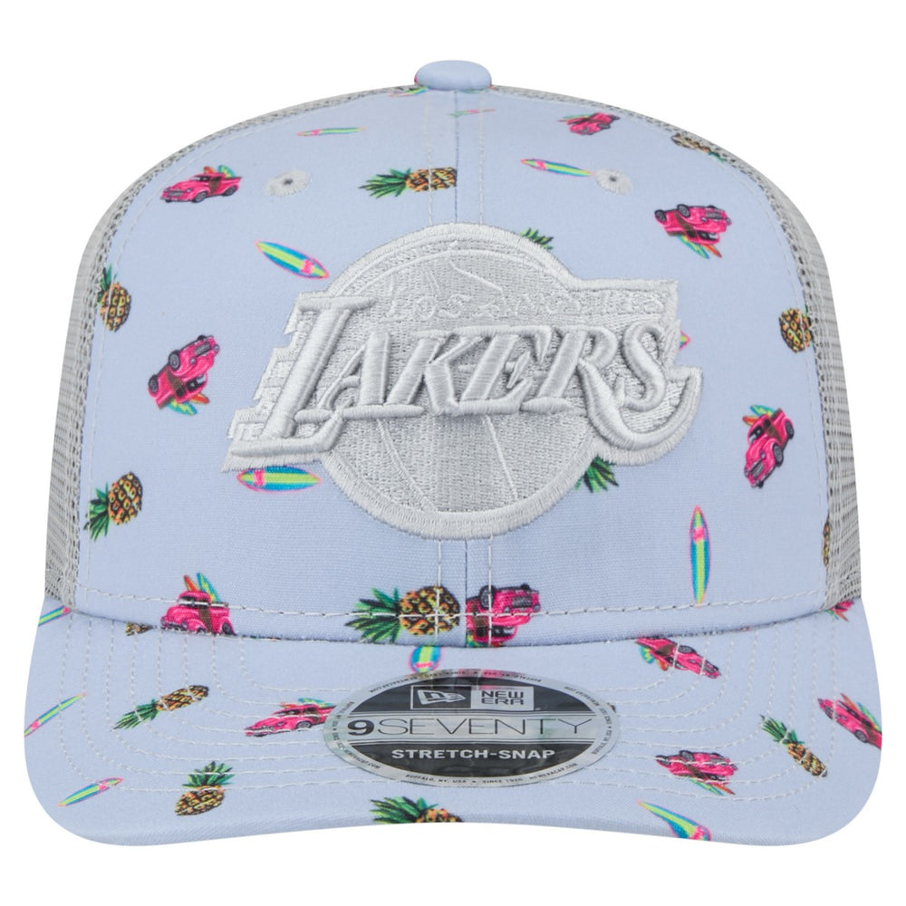 Los Angeles Lakers Adventure Aloha Pattern 9SEVENTY Stretch-Snap Hat Light Blue/Gray | New Era online