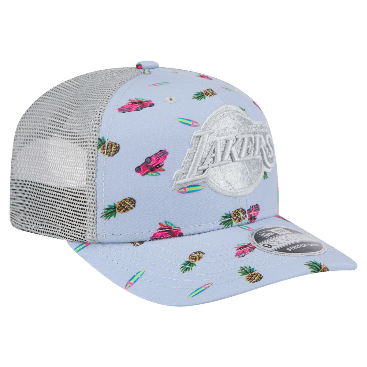 Los Angeles Lakers Adventure Aloha Pattern 9SEVENTY Stretch-Snap Hat Light Blue/Gray | New Era online