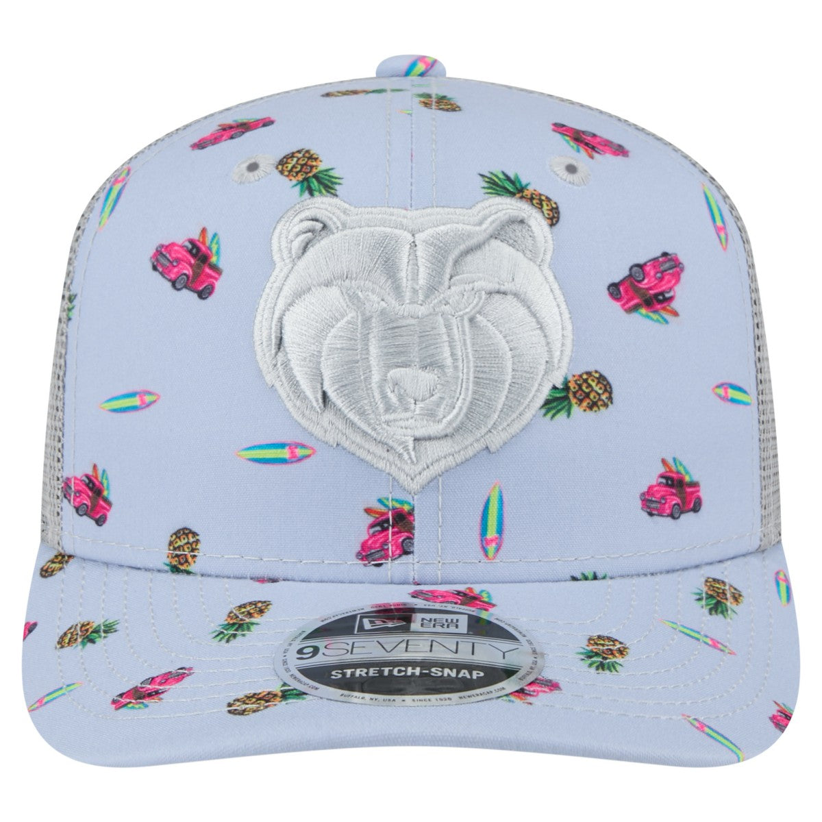 Memphis Grizzlies Adventure Aloha Pattern 9SEVENTY Stretch-Snap Hat Light Blue/Gray | New Era online