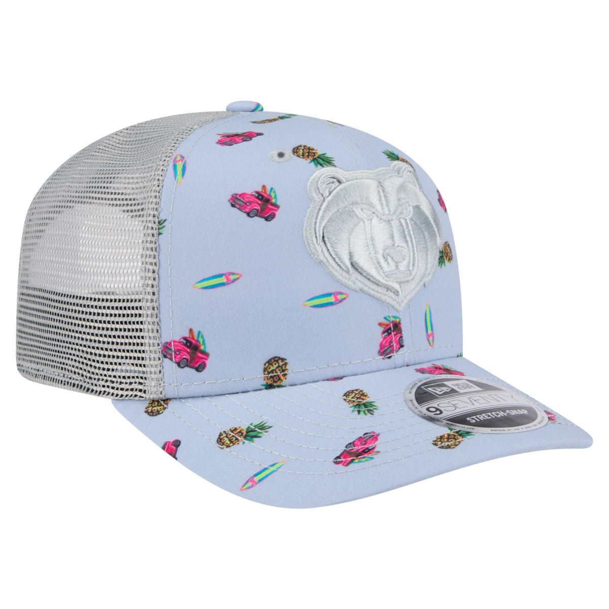Memphis Grizzlies Adventure Aloha Pattern 9SEVENTY Stretch-Snap Hat Light Blue/Gray | New Era online