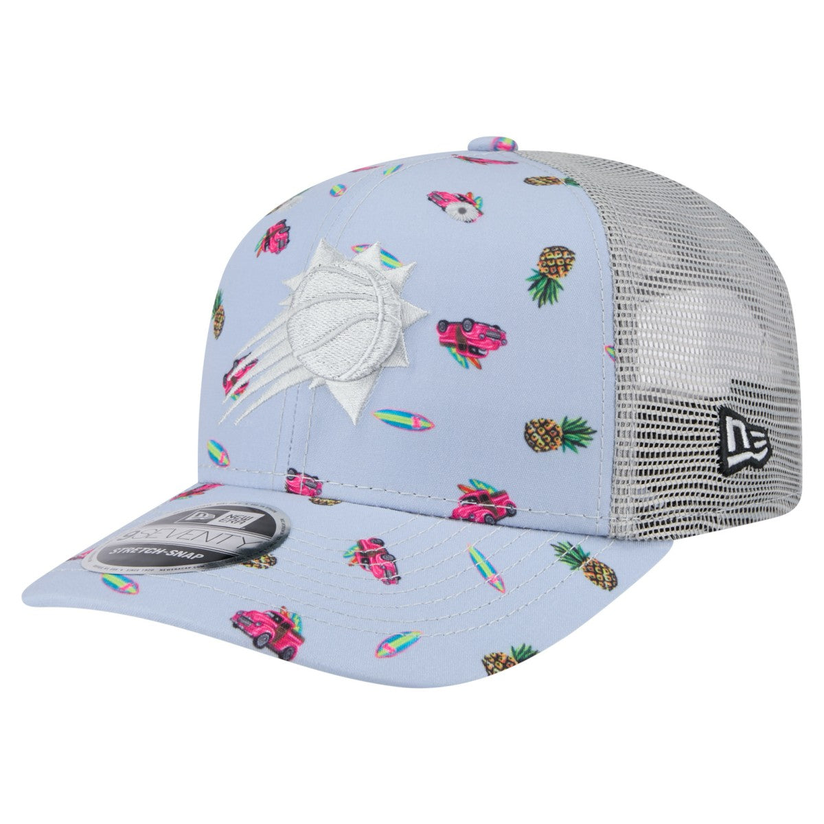 Phoenix Suns Adventure Aloha Pattern 9SEVENTY Stretch-Snap Hat Light Blue/Gray | New Era Near Me