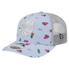 Sacramento Kings Adventure Aloha Pattern 9SEVENTY Stretch-Snap Hat Light Blue/Gray | New Era US