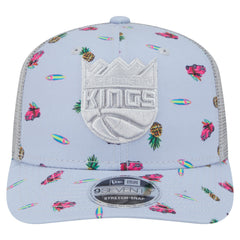 Sacramento Kings Adventure Aloha Pattern 9SEVENTY Stretch-Snap Hat Light Blue/Gray | New Era US
