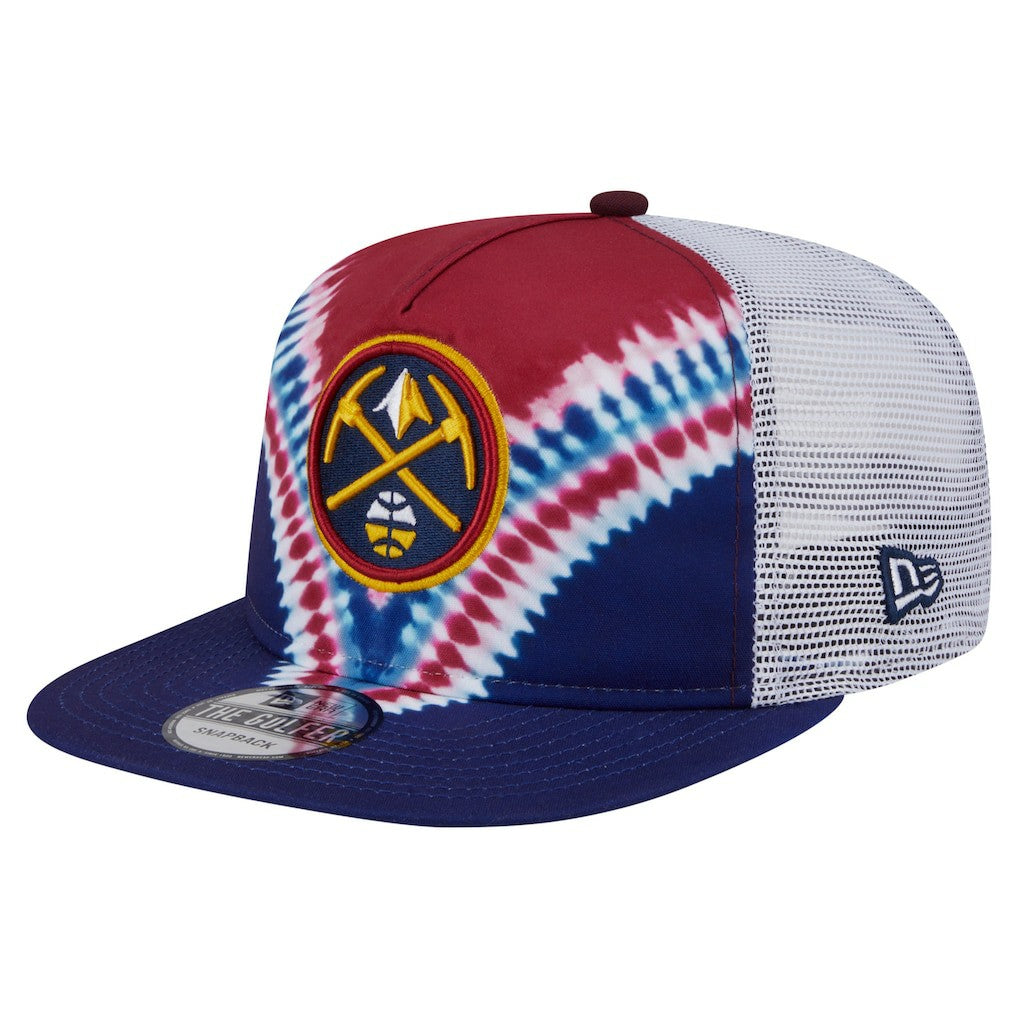 Denver Nuggets Throwback Dye Golfer Snapback Hat for sale Navy/Red | New Era Near Me