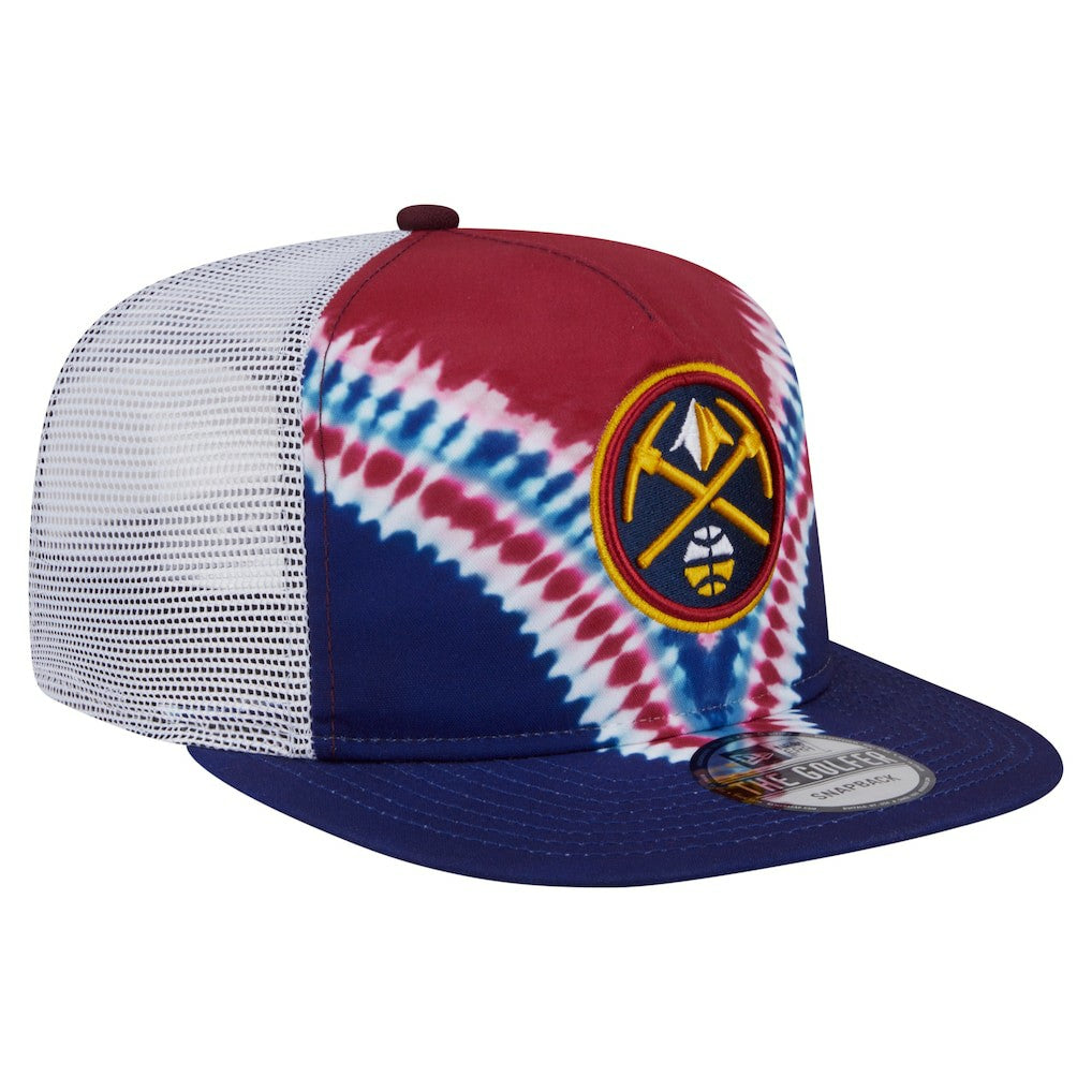 Denver Nuggets Throwback Dye Golfer Snapback Hat for sale Navy/Red | New Era Near Me