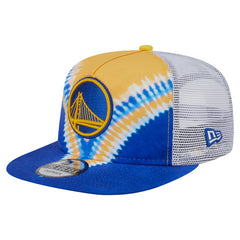 Golden State Warriors Throwback Dye Golfer Snapback Hat for sale Royal/Gold | New Era US