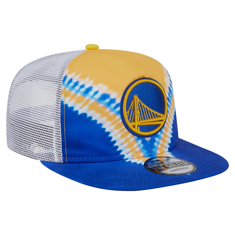 Golden State Warriors Throwback Dye Golfer Snapback Hat for sale Royal/Gold | New Era US