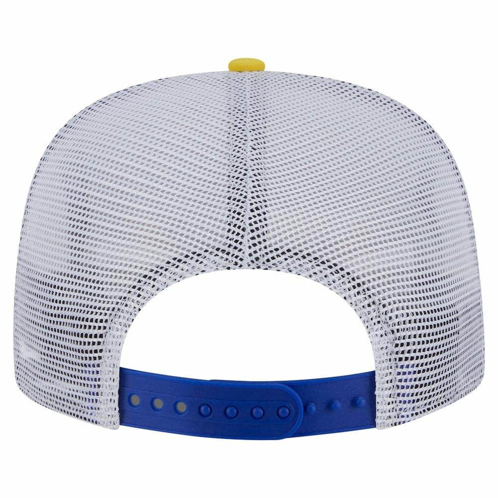 Golden State Warriors Throwback Dye Golfer Snapback Hat for sale Royal/Gold | New Era US