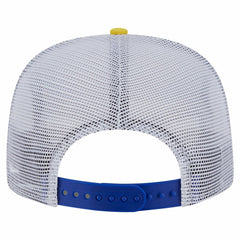Golden State Warriors Throwback Dye Golfer Snapback Hat for sale Royal/Gold | New Era US