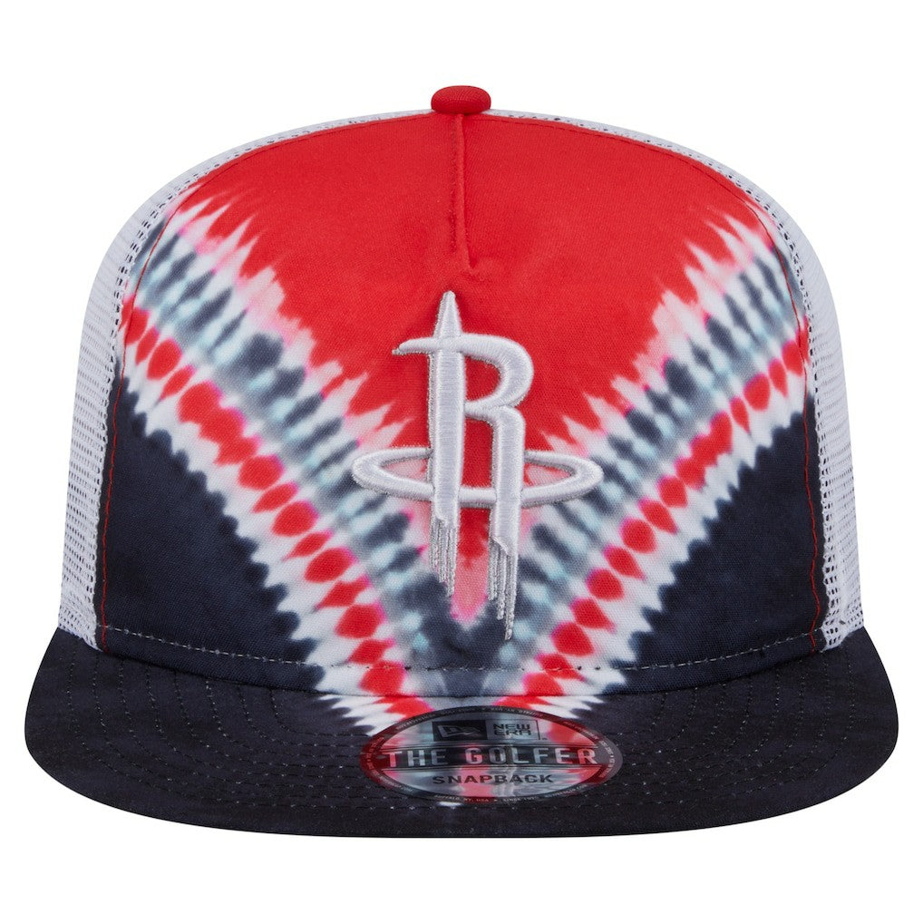 Houston Rockets Throwback Dye Golfer Snapback Hat for sale Black/Red | New Era