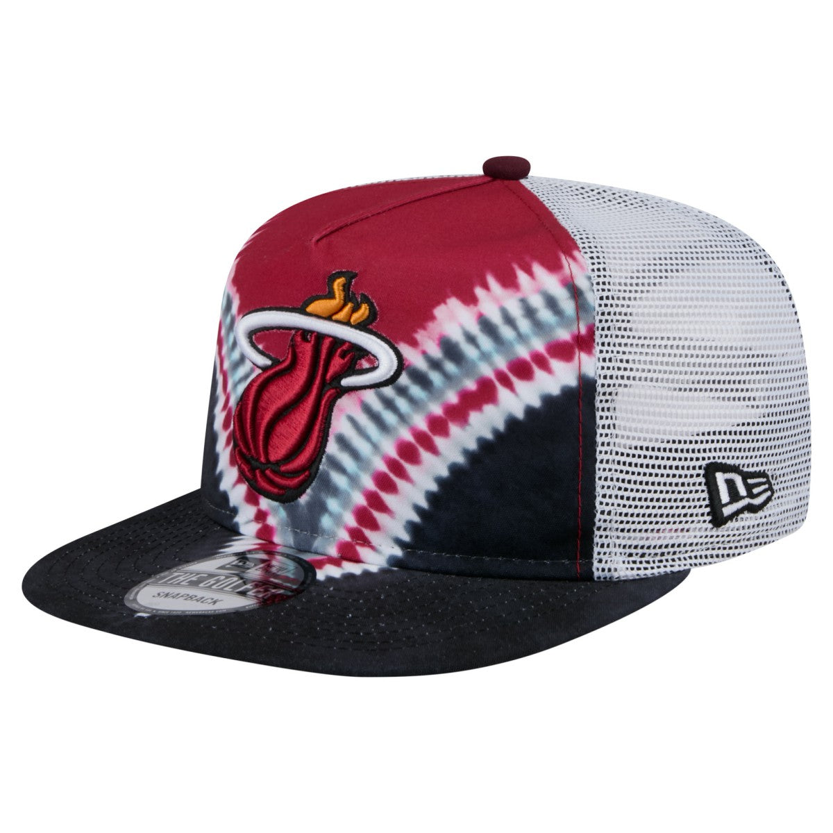 Miami Heat Throwback Dye Golfer Snapback Hat Black/Red | New Era online