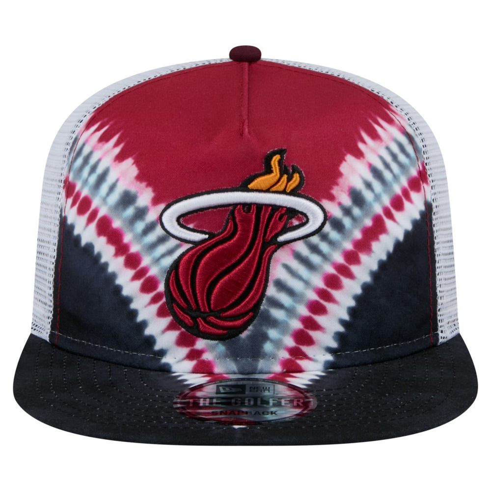 Miami Heat Throwback Dye Golfer Snapback Hat Black/Red | New Era online