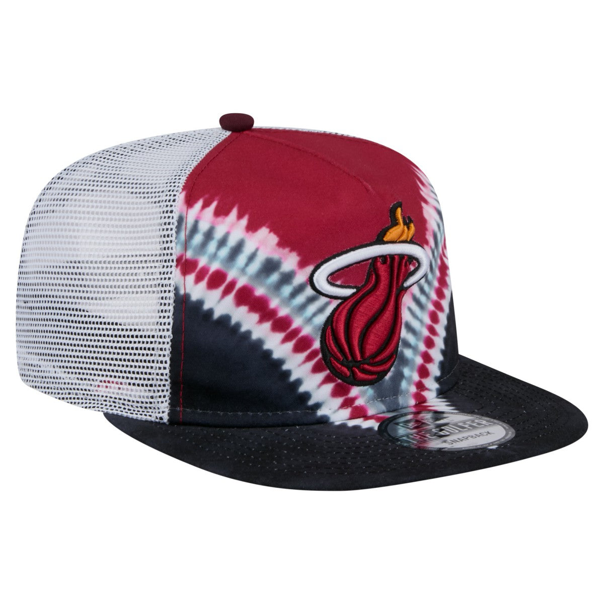 Miami Heat Throwback Dye Golfer Snapback Hat Black/Red | New Era online
