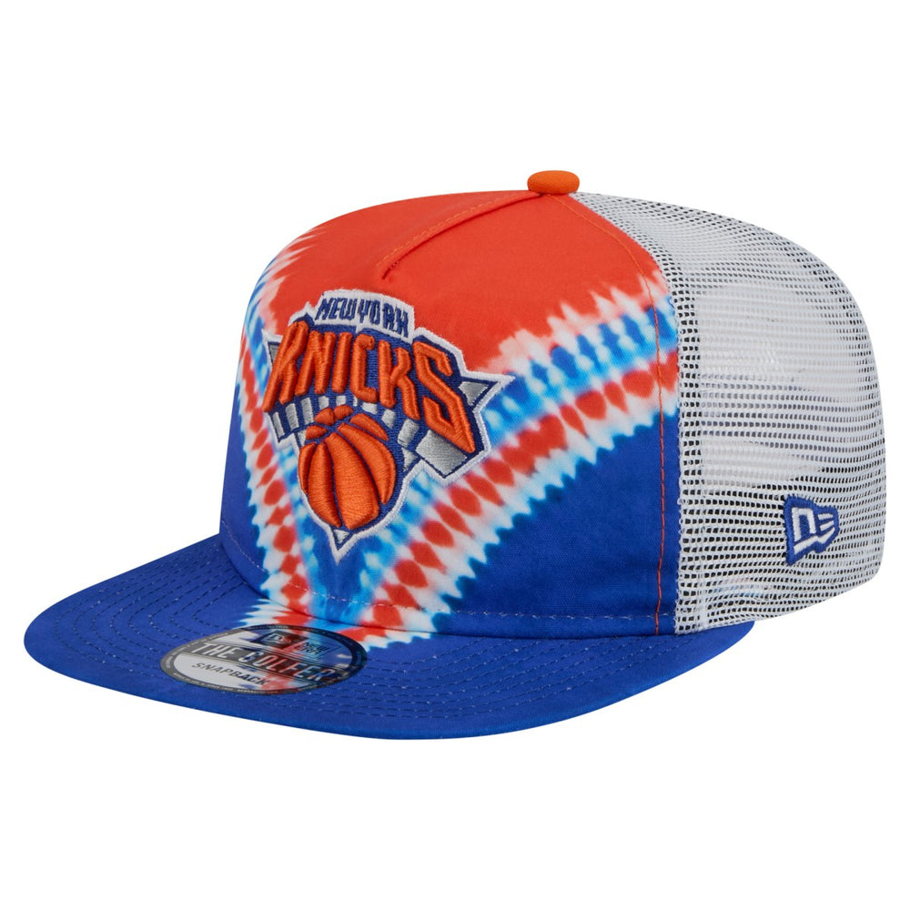 New York Knicks Throwback Dye Golfer Snapback Hat Blue/Orange | New Era Near Me