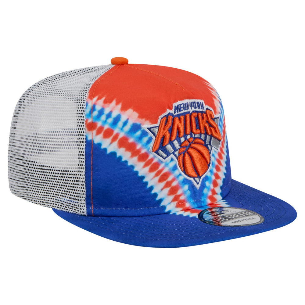 New York Knicks Throwback Dye Golfer Snapback Hat Blue/Orange | New Era Near Me