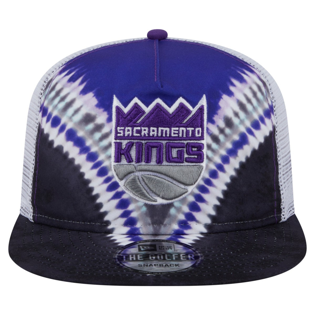 Sacramento Kings Throwback Dye Golfer Snapback Hat Black/Purple | New Era Lifestyle