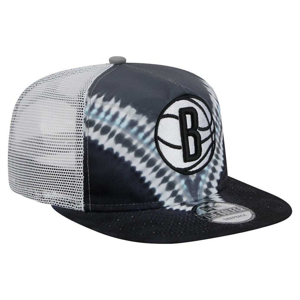 Brooklyn Nets Throwback Dye Golfer Snapback Hat Black/Gray | New Era Near Me