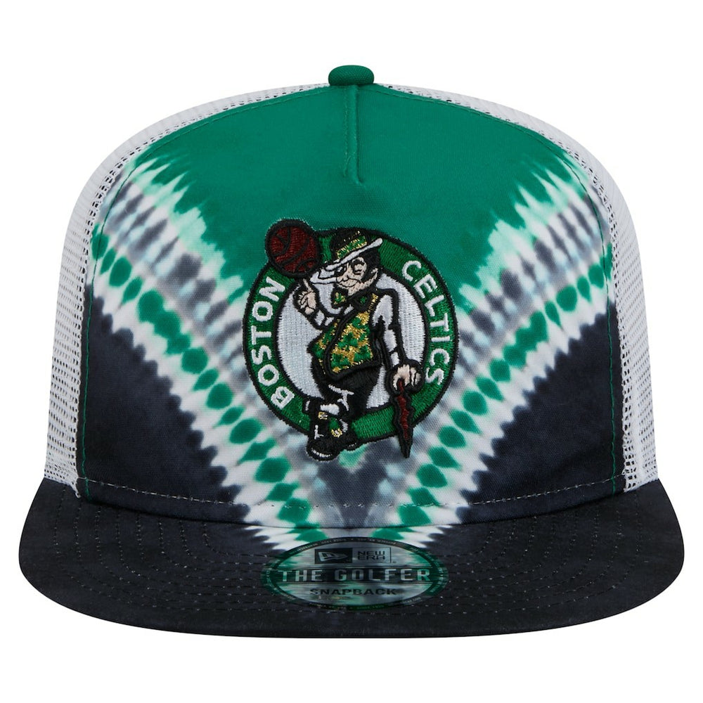 Boston Celtics Throwback Dye Golfer Snapback Hat Black/Kelly Green | New Era outlet