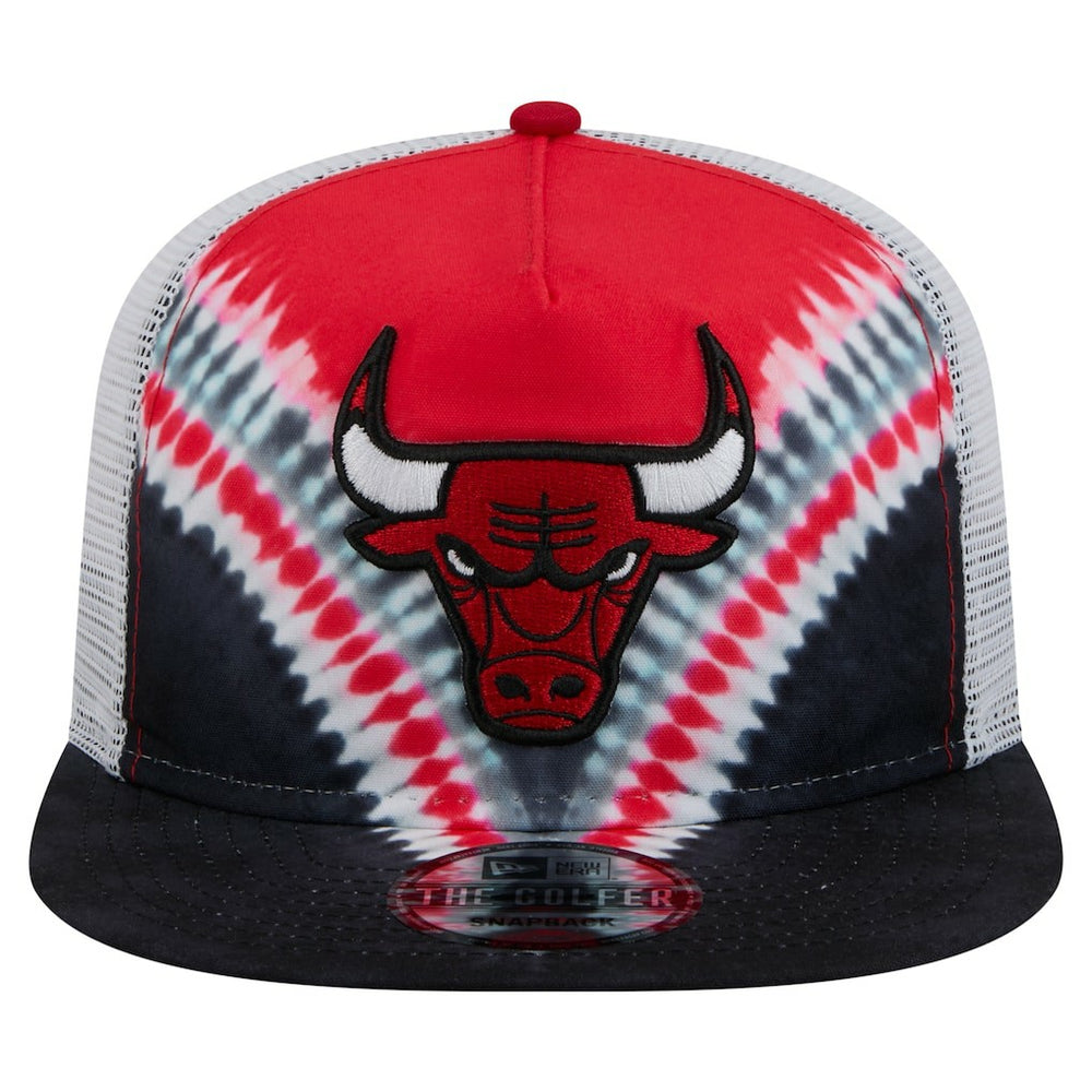 Chicago Bulls Throwback Dye Golfer Snapback Hat Black/Red | New Era for sale