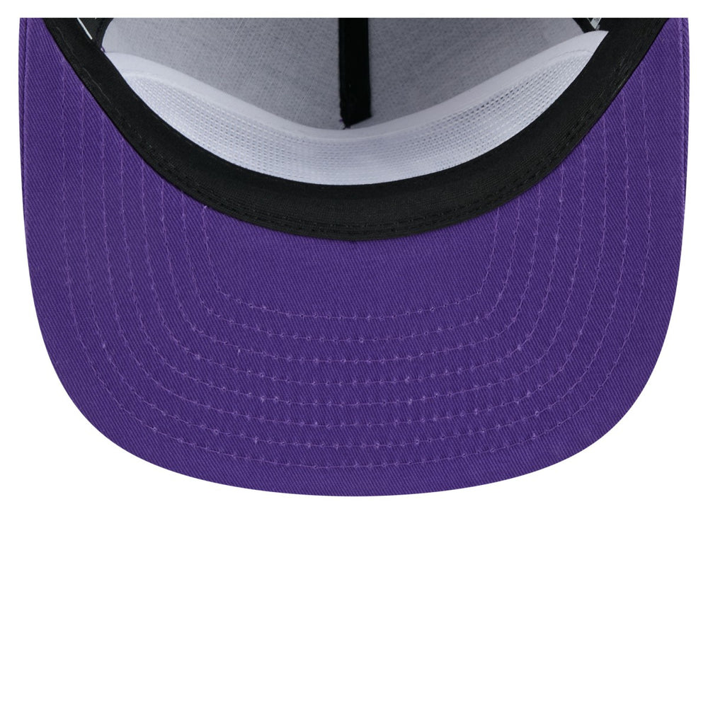 Los Angeles Lakers Team Text Golfer Snapback Hat Purple | New Era for sale