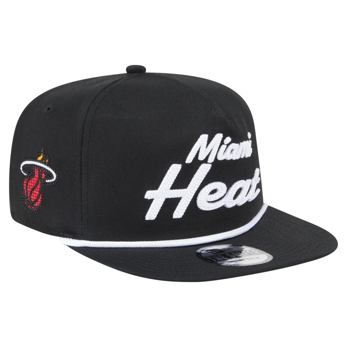 Miami Heat Team Text Golfer Snapback Hat Black | New Era discount
