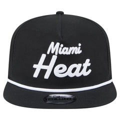 Miami Heat Team Text Golfer Snapback Hat Black | New Era discount