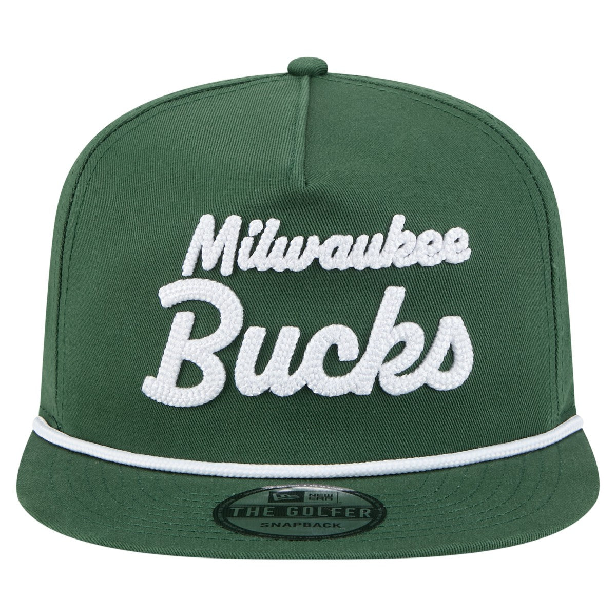 Milwaukee Bucks Team Text Golfer Snapback Hat Hunter Green | New Era Lifestyle