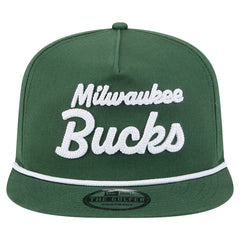 Milwaukee Bucks Team Text Golfer Snapback Hat Hunter Green | New Era Lifestyle