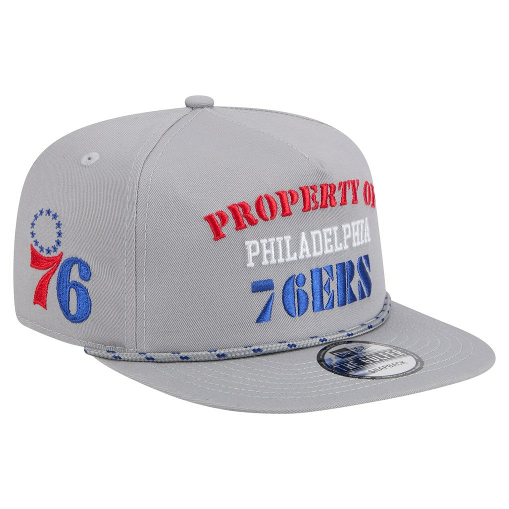 Philadelphia 76ers Throwback Property Of Golfer Snapback Hat Gray | New Era online