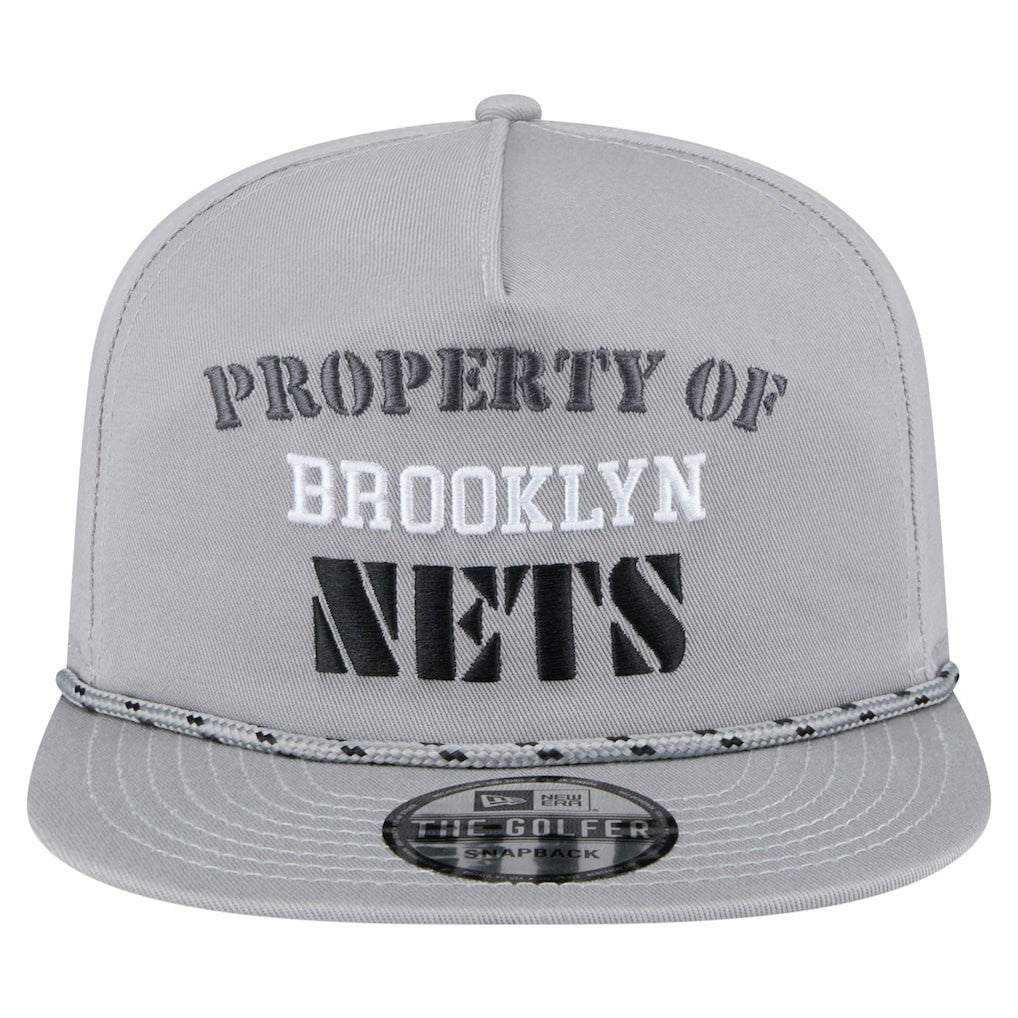 Brooklyn Nets Throwback Property Of Golfer Snapback Hat Gray | New Era Near Me