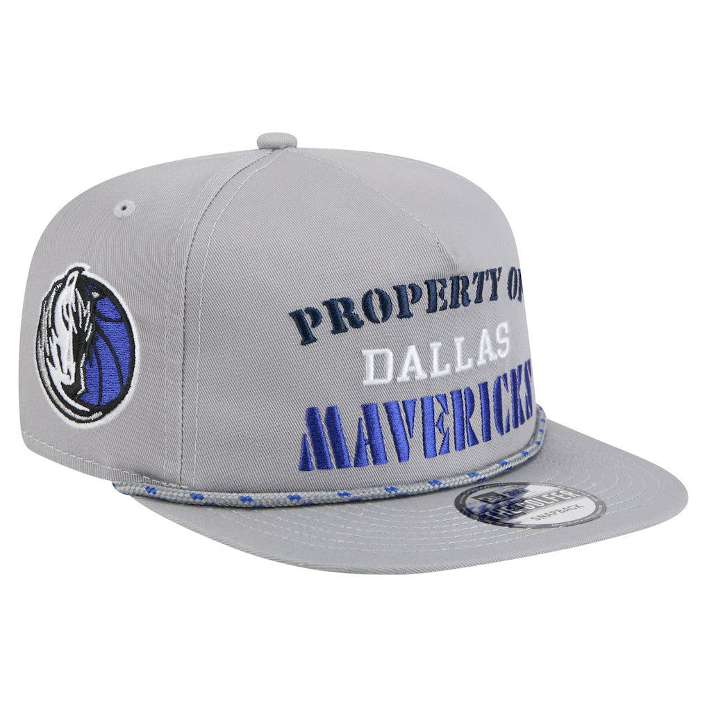 Dallas Mavericks Throwback Property Of Golfer Snapback Hat for sale Gray | New Era US