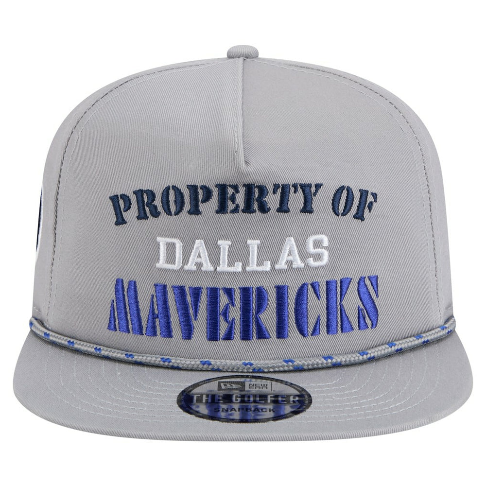 Dallas Mavericks Throwback Property Of Golfer Snapback Hat for sale Gray | New Era US