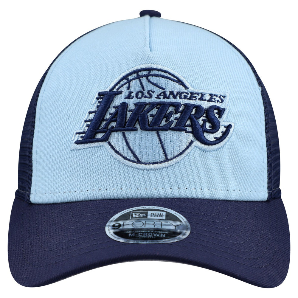 Los Angeles Lakers Youth Colorpack 9FORTY A-Frame Trucker Adjustable Hat Light Blue | New Era US