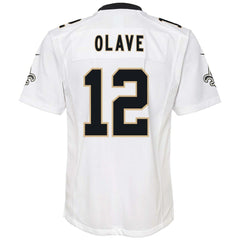 Nike Chris Olave New Orleans Saints Youth Game Jersey White