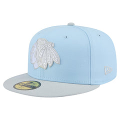 Chicago Blackhawks New Era Color Pack Two-Tone 59FIFTY Fitted Hat - Light Blue/Gray - NHL 201912231