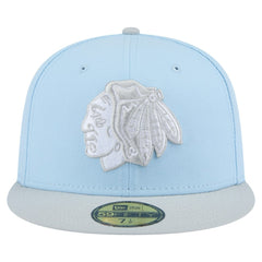 Chicago Blackhawks New Era Color Pack Two-Tone 59FIFTY Fitted Hat - Light Blue/Gray - NHL 201912231