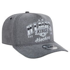 Los Angeles Kings New Era Throwback Washed A-Frame Pre-Curved 9FIFTY Snapback Hat - Charcoal - NHL 201912299