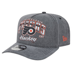 Philadelphia Flyers New Era Throwback Washed A-Frame Pre-Curved 9FIFTY Snapback Hat - Charcoal - NHL 201912304