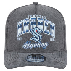 Seattle Kraken New Era Throwback Washed A-Frame Pre-Curved 9FIFTY Snapback Hat - Charcoal - NHL 201912307