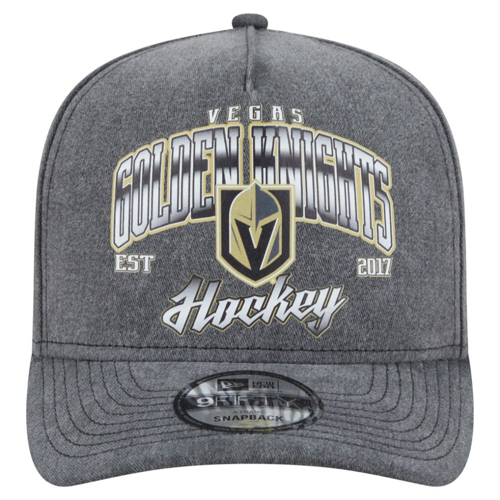 Vegas Golden Knights New Era Throwback Washed A-Frame Pre-Curved 9FIFTY Snapback Hat - Charcoal - NHL 201912309