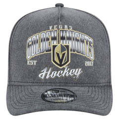 Vegas Golden Knights New Era Throwback Washed A-Frame Pre-Curved 9FIFTY Snapback Hat - Charcoal - NHL 201912309