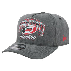 Carolina Hurricanes New Era Throwback Washed A-Frame Pre-Curved 9FIFTY Snapback Hat - Charcoal - NHL 201912312