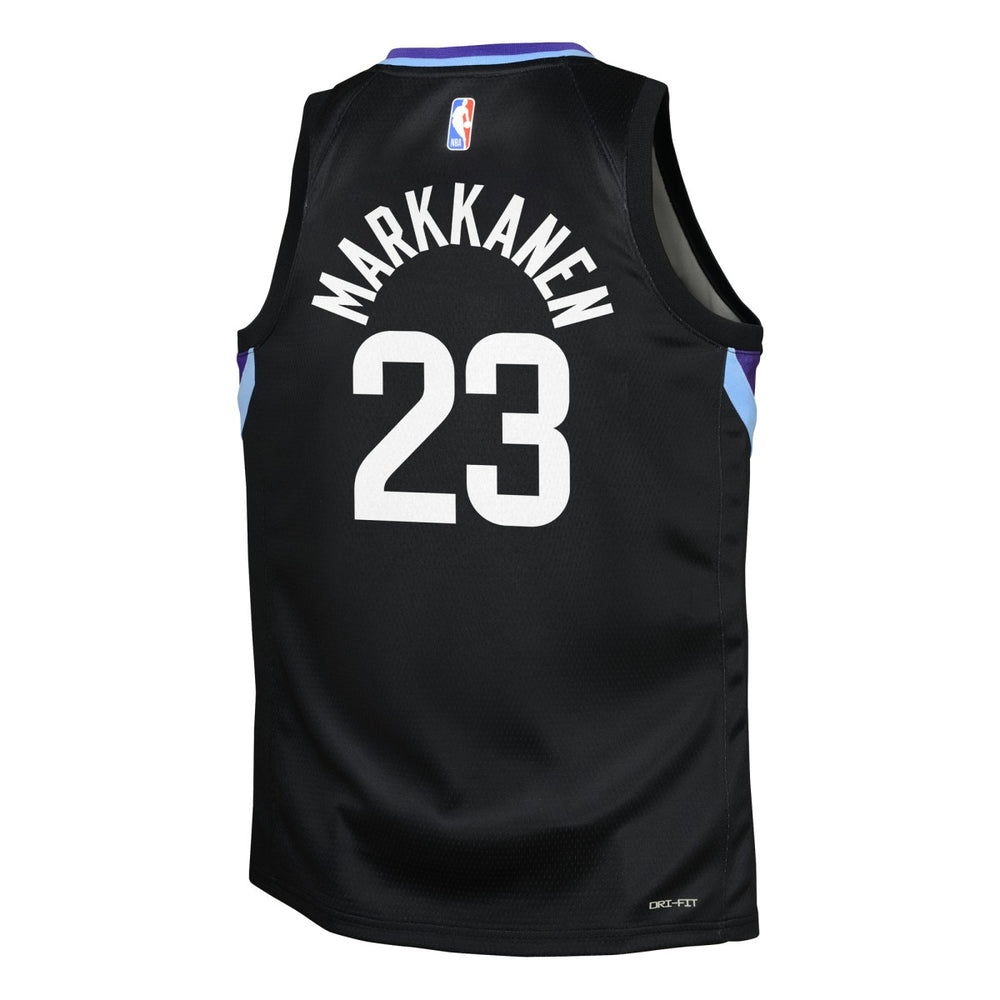 Lauri Markkanen Utah Jazz Jordan Brand Youth Swingman Jersey Statement Edition Black