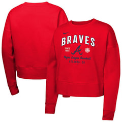 Atlanta Braves Nike Girls Youth Fleece Sweatshirt - Red - Nike Sale