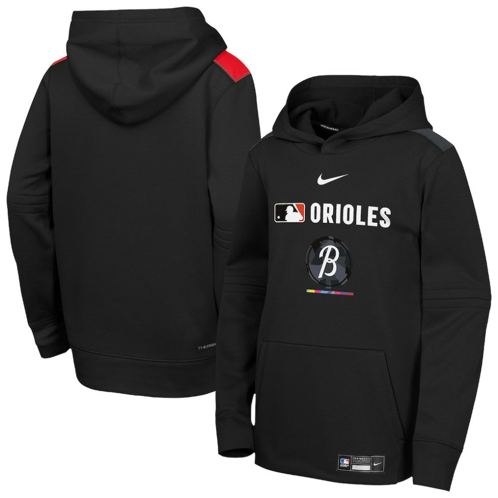 Baltimore Orioles Nike Youth City Connect Authentic Collection Performance Pullover Hoodie - Black - Nike Online